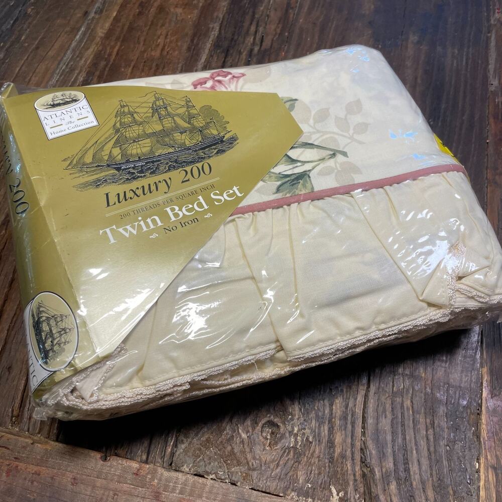 Vintage Atlantic Linens Luxury 200 3 Piece Twin Bed Set Mattress For 39"x76" NEW